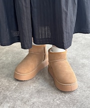 厚底ムートンブーツ