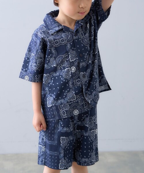 アフリカンバティック　星柄 CIAOPANIC TYPY】【KIDS】アフリカンバティック柄開襟シャツ