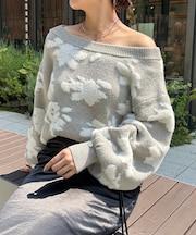 ジャガードシャギーニット