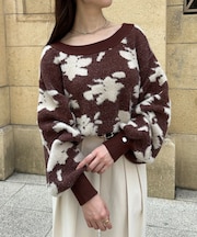 ジャガードシャギーニット