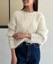 ラメフェザーモールネッププルオーバー