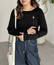 【U.S. POLO ASSN.】クルーネックリブニット
