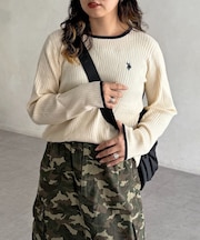 【U.S. POLO ASSN.】クルーネックリブニット