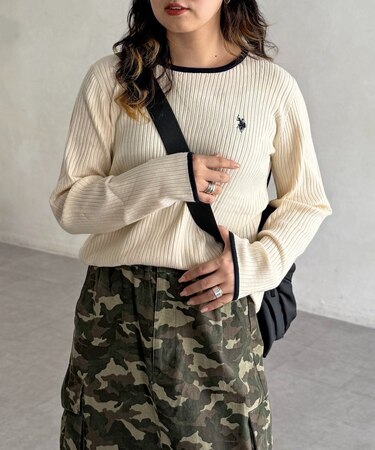 【U.S. POLO ASSN.】クルーネックリブニット