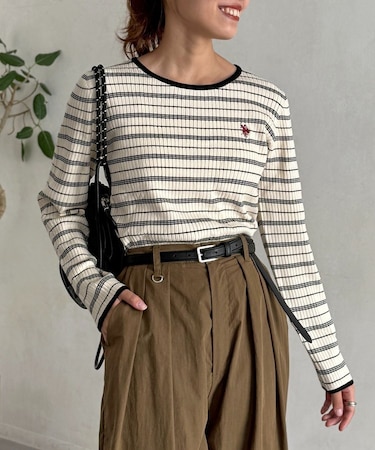 【U.S. POLO ASSN.】クルーネックリブニット