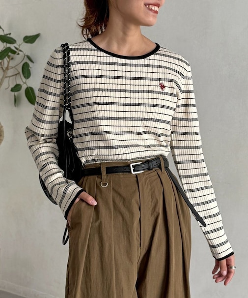 【U.S. POLO ASSN.】クルーネックリブニット