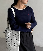 【U.S. POLO ASSN.】クルーネックリブニット