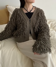 ループフリンジショートカーディガン