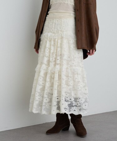 【RAY CASSIN】ティアードレーススカート