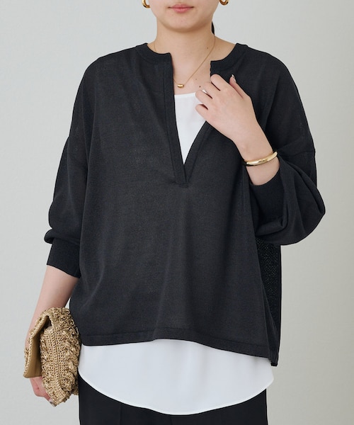 【Loungedress】和紙ニットベスト LOUNGEDRESS（ラウンジドレス）の「【WEB限定】リネンライク