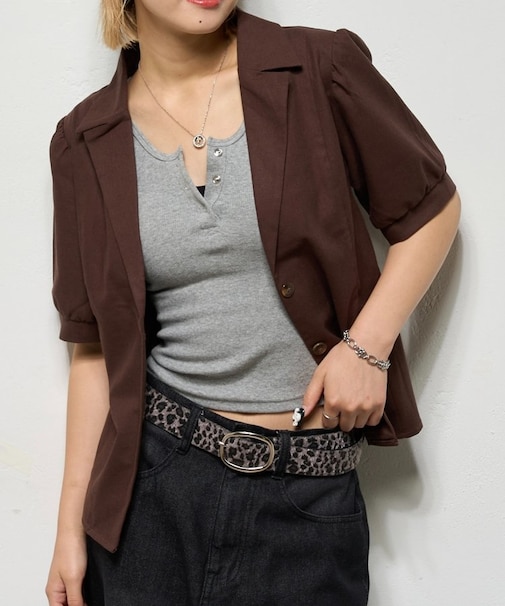 【WHO'S WHO gallery】リネンライク パフスリシャツジャケット