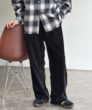 ベロアコーデュロイセミフレアパンツ