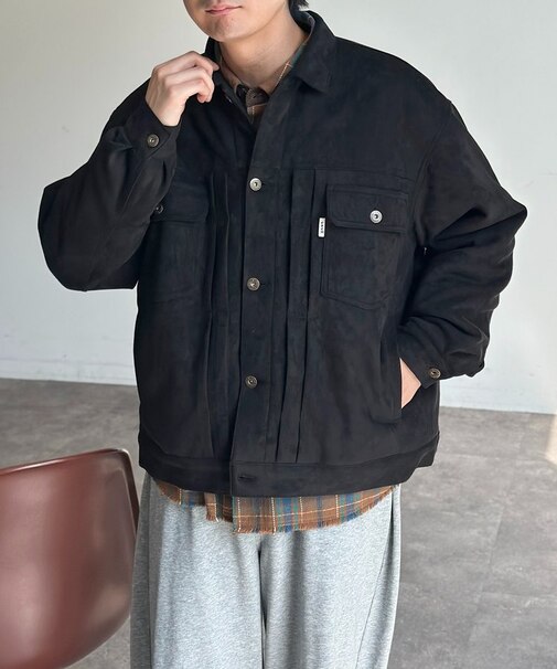 フェイクスエードトラッカージャケット