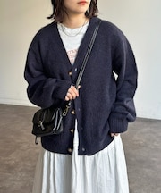 モヘア混シャギーカーディガン