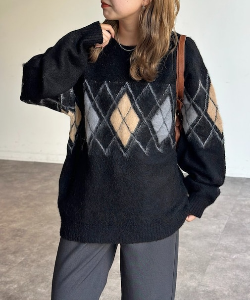モヘア混シャギーニット