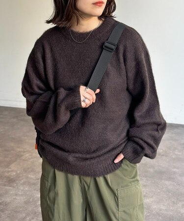 モヘア混シャギーニット