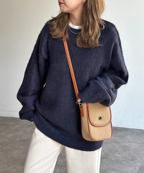 モヘア混シャギーニット