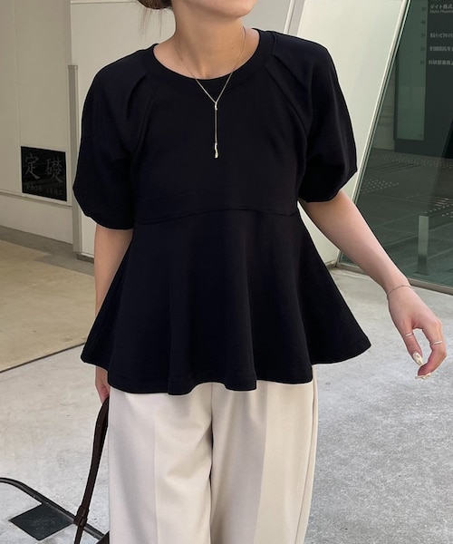 CAPRICIEUX LE'MAGE ペプラムトップス CAPRICIEUX LE'MAGE】ペプラムスウェットプルオーバー｜パル