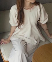 【CAPRICIEUX LE'MAGE】ペプラムスウェットプルオーバー
