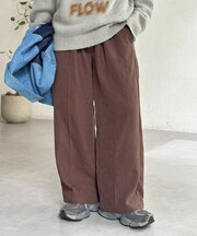 起毛カルゼピンタックイージーパンツ