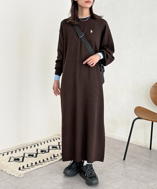 【U.S. POLO ASSN.】フェイクレイヤーワンピース