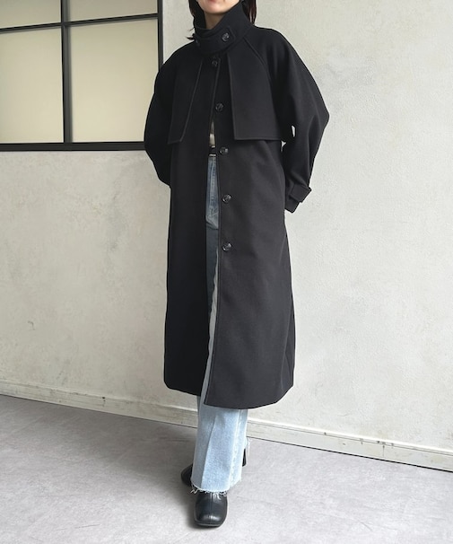 スタンドカラーロングコート