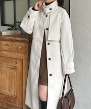 スタンドカラーロングコート