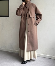 スタンドカラーロングコート
