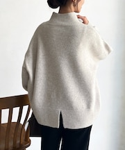 BACKスリットハイネックニットプルオーバー