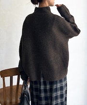 BACKスリットハイネックニットプルオーバー