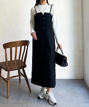 Iラインキャミワンピース×インナーニットプルオーバー