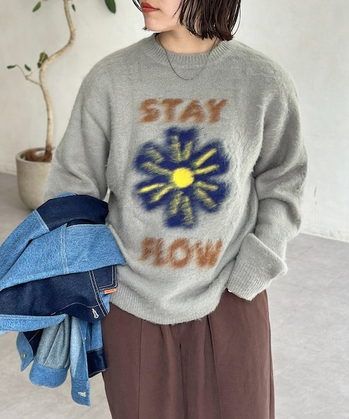 アソートモチーフシャギーニット