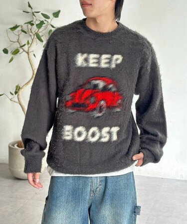 アソートモチーフシャギーニット