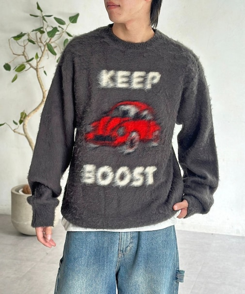 アソートモチーフシャギーニット