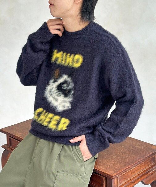 アソートモチーフシャギーニット