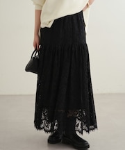 【Loungedress】ヴィンテージライクレーススカート