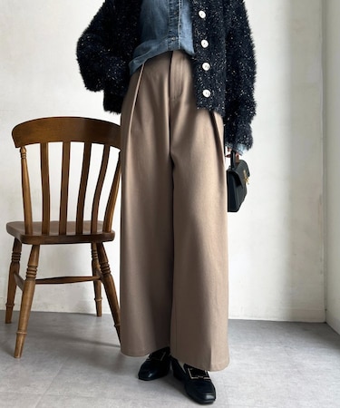 【静電気防止】サイドボタンタックパンツ