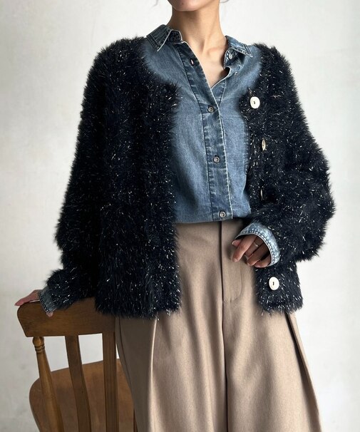 ラメフェザー2WAYカーデ