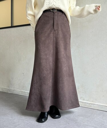 FスエードIラインスカート