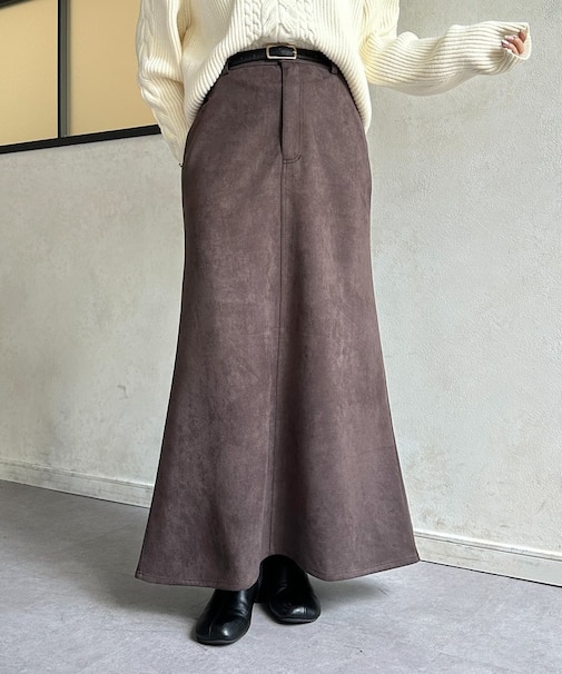FスエードIラインスカート