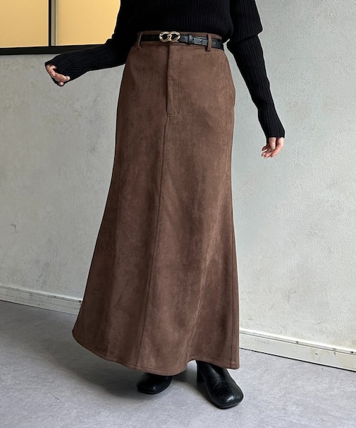 FスエードIラインスカート