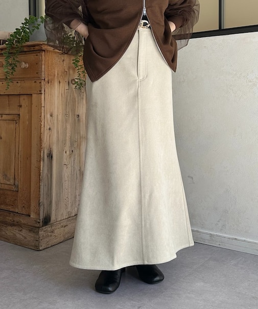 FスエードIラインスカート