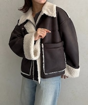 Fムートンショートブルゾン