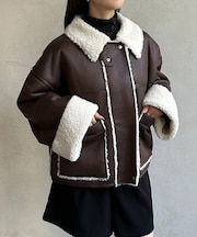 Fムートンショートブルゾン