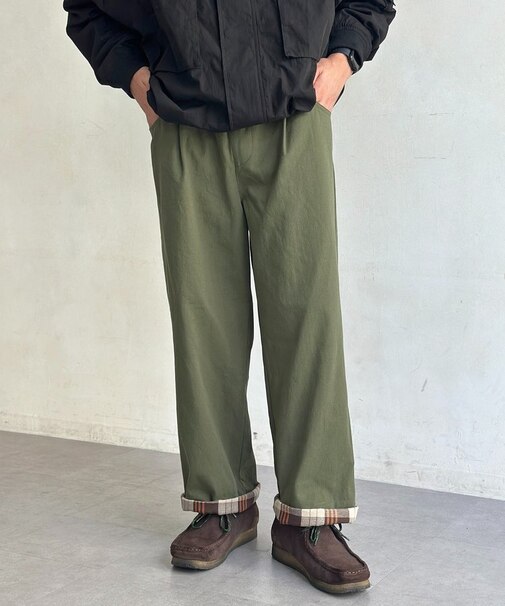 裏チェックスケーターパンツ