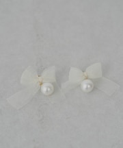 【Chico】シアーリボンパールピアス