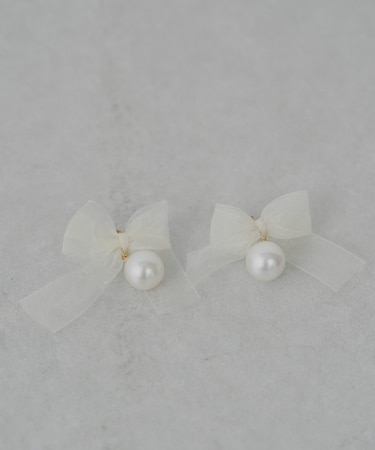 【Chico】シアーリボンパールピアス