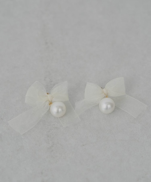 【Chico】シアーリボンパールピアス
