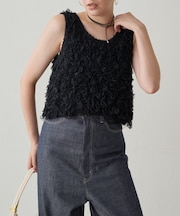 【Loungedress】チュールループニットベスト