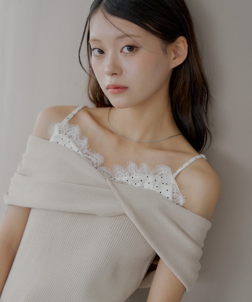 もこ★オーダーページ　 Man すのチル Chico】レイヤードオフショルニット｜パルグループアウトレット